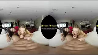 جنس جماعي في محل وشم بالواقع الافتراضي: مشهد إيلاج مزدوج عنيف